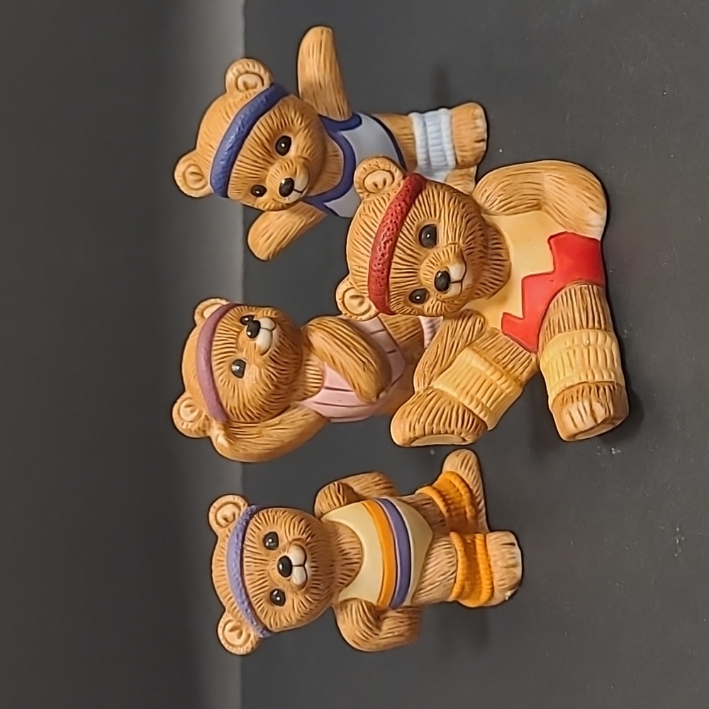 Set of 4 Homco Workout Bears